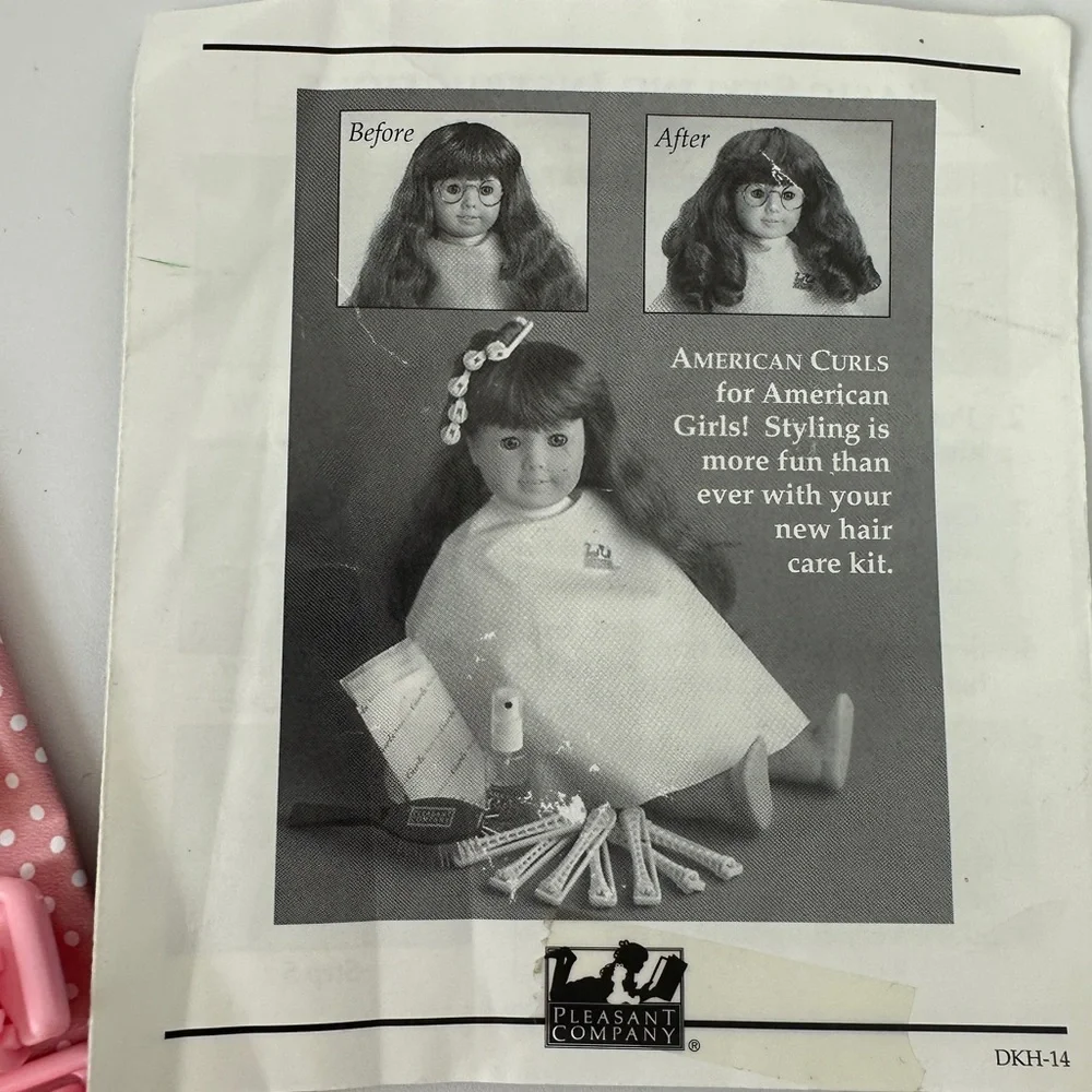 Pleasant Company American Girl Doll Hair‎ Curling Set Cape & Curlers